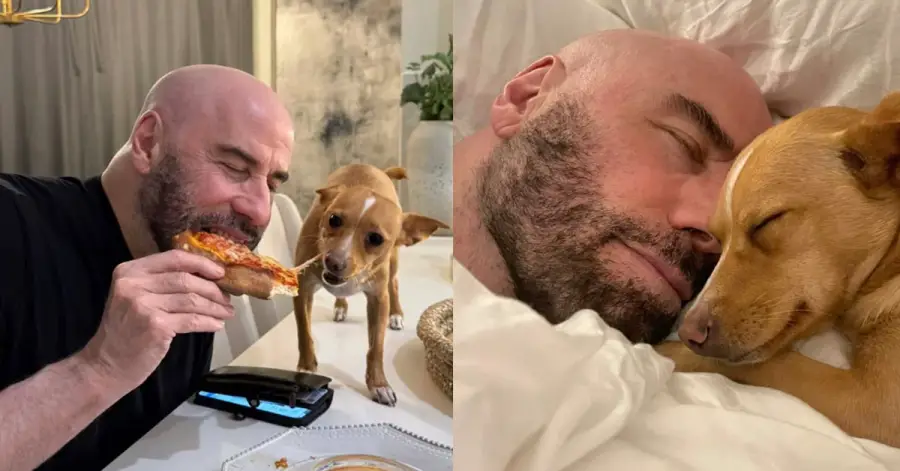 John Travolta posts adorable photos with his rescue dog Peanut