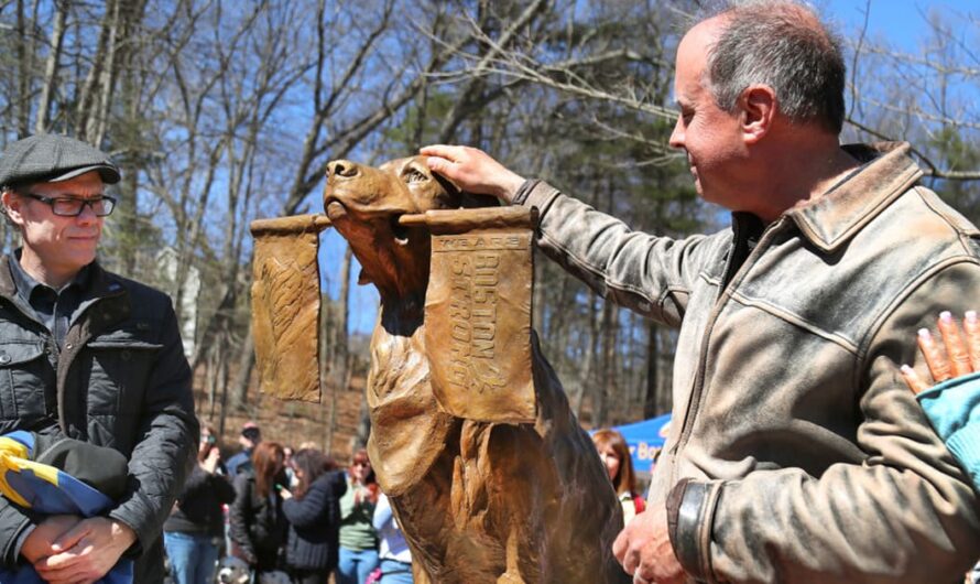 Bronze statue of iconic Boston Marathon dog Spencer unveiled along race route, year after dog’s death