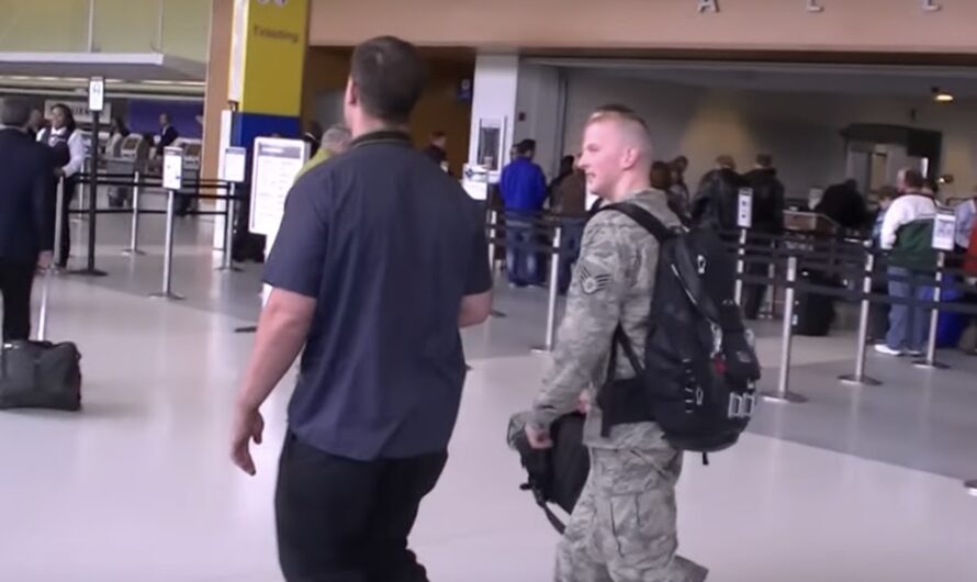 The soldier, overcome with emotion, knelt down and embraced the loyal dog who had faithfully waited for him for five long years