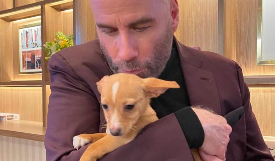 John Travolta shares sweet throwback pic with rescue dog Peanut: “She’s brought the biggest joy to our family”