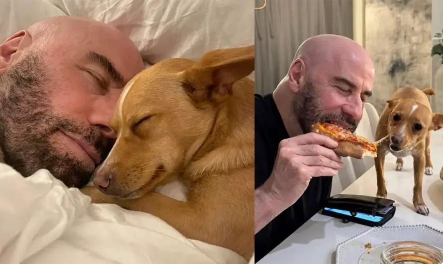 John Travolta shares adorable photos of him with rescue dog Peanut